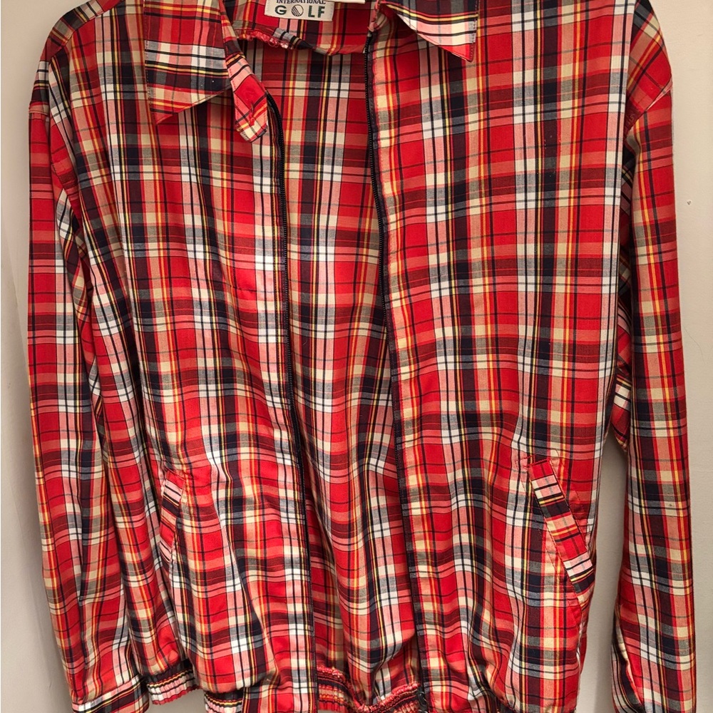Tabi International Red Plaid Golf Jacket